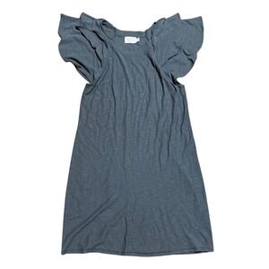 Nation LA Women's Gray Flutter Sleeve Knee Length Dress Size S Casual cute goth